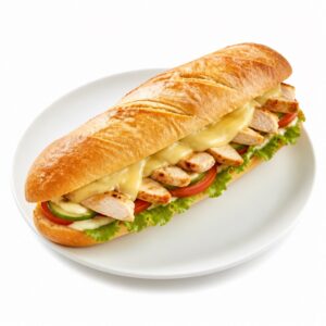 Baguette mit Käse und Hähnchen