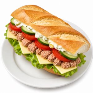 Baguette mit Käse und Thunfisch