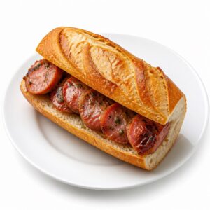 Baguette mit Knoblauchwurst