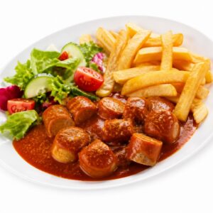 Chicken Welt Currywurst Menü