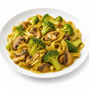Curry Nudeln Brokkoli & Champignons