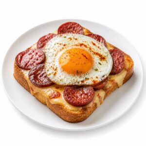Toast mit Käse, Sucuk und Ei